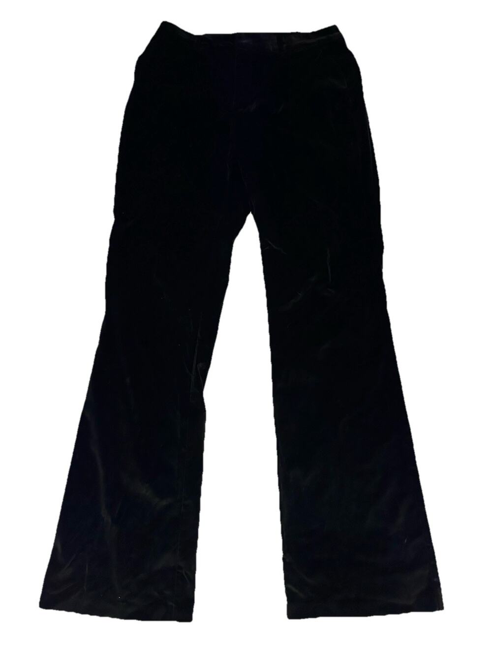 Cinq a Sept Women 10 Black Velvet Straight Pants Quiet Luxury Minimalist